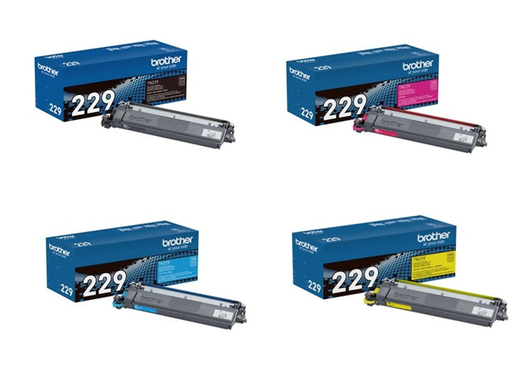 Brother TN229 Standard Yield Black Cyan Yellow Magenta Toner Cartridge Set