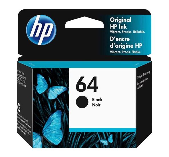 HP 64 Black Standard Yield Ink Cartridge, N9J90AN