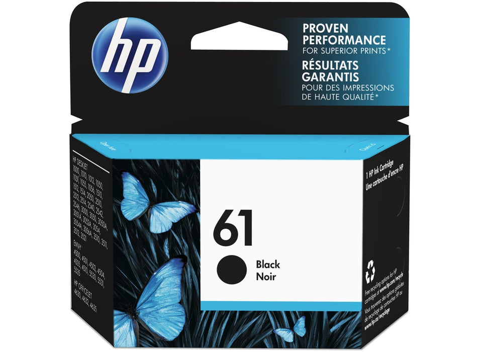 HP 61 Black Standard Yield Ink Cartridge (CH561WN#140), print up to 170 pages