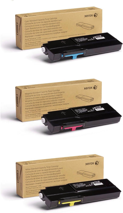 Xerox Cyan/Magenta/Yellow Standard Capacity Toner Cartridge Set (106R03501, 106R03502, 106R03503) - 2500 Pages - for use in VersaLink C400/C405